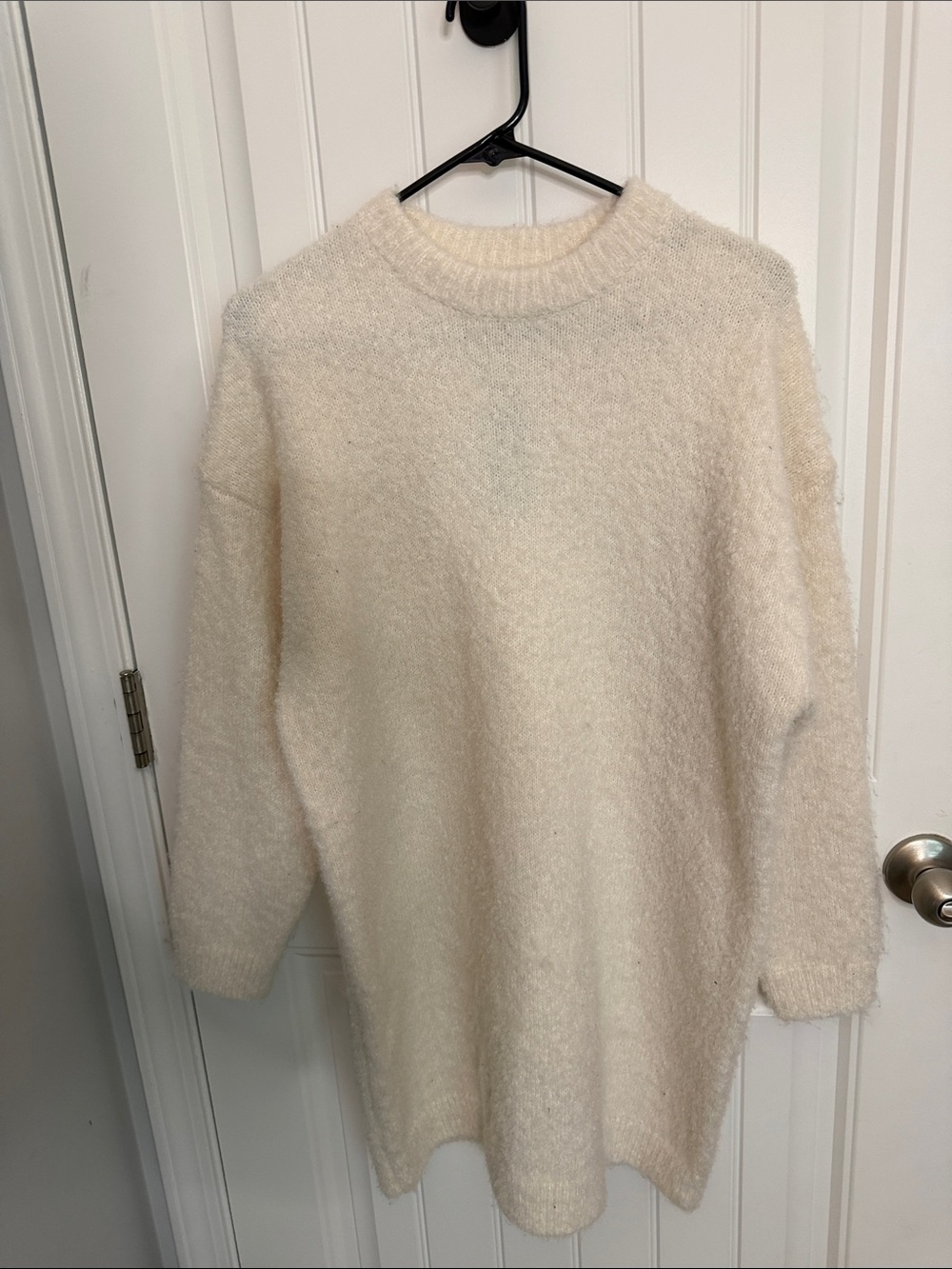 PrettyLittleThing Cream Crewneck Sweater Dress